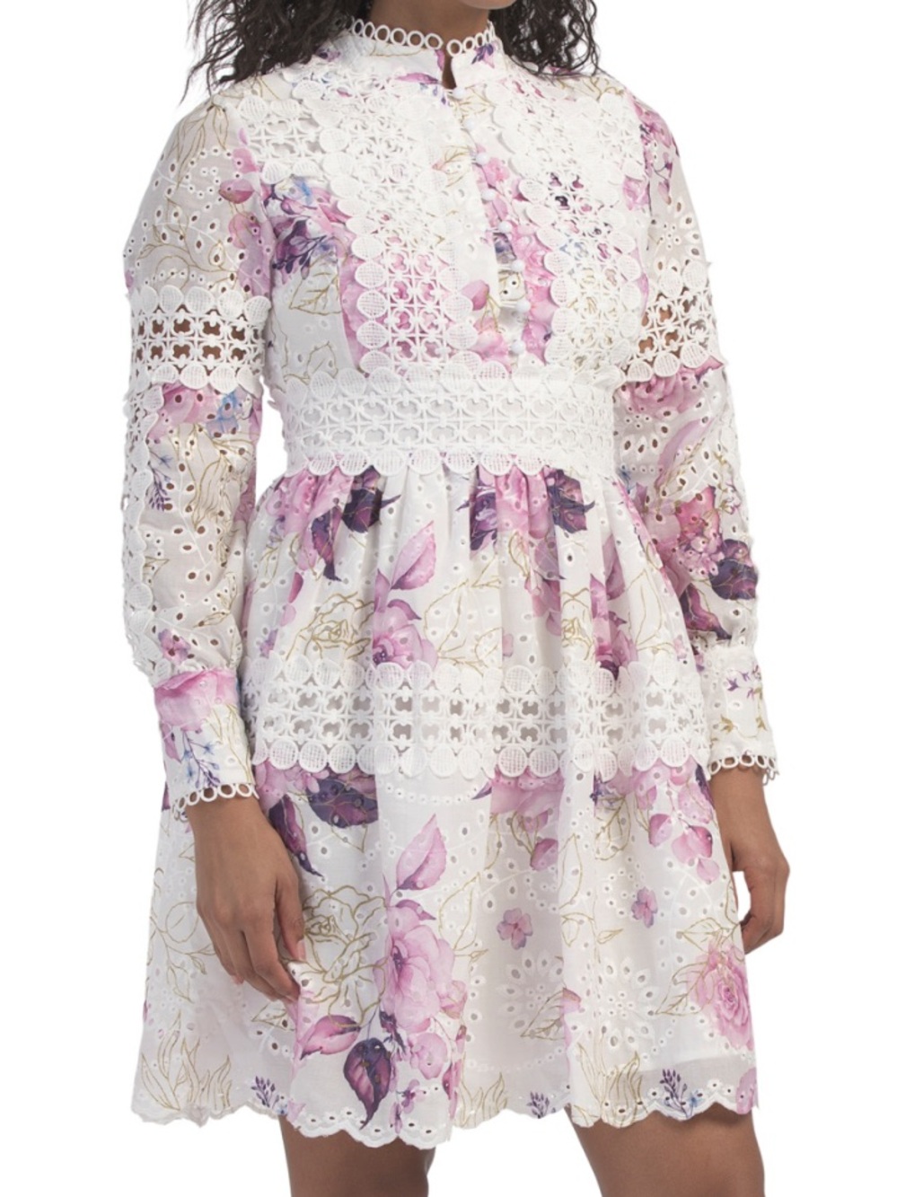 Dalia Macphee Floral Eyelet Lace Dress - NWT